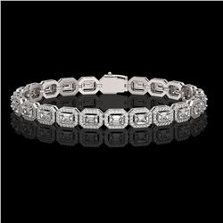 8.83 ctw Emerald Cut Diamond Micro Pave Bracelet 18K White Gold
