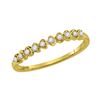 Image 1 : 14kt Yellow Gold Round Diamond Heart Stackable Band Ring 1/10 Cttw