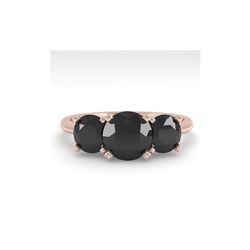 2 ctw Black Diamond Past Present Future Designer Ring 18K Rose Gold