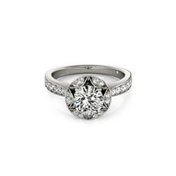 1.5 ctw Certified VS/SI Diamond Halo Ring 18K White Gold