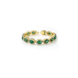 30.05 ctw Emerald & Diamond Bracelet 14K Yellow Gold