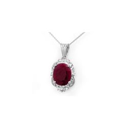6.39 ctw Ruby & Diamond Pendant 18K White Gold