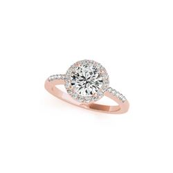 1.01 ctw Certified VS/SI Diamond Halo Ring 18K Rose Gold