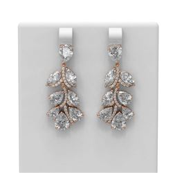 11.27 ctw Diamond Earrings 18K Rose Gold