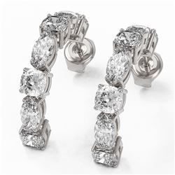 3.64 ctw Cushion Cut Diamond Designer Earrings 18K White Gold