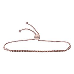 10kt White Gold Round Brown Diamond Bolo Bracelet 2.00 Cttw