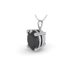 5.0 ctw Oval Black Diamond Designer Necklace 18K White Gold