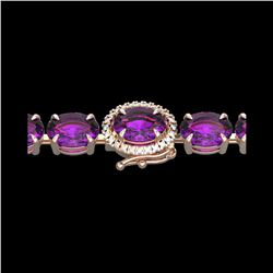 29 ctw Amethyst & VS/SI Diamond Micro Pave Bracelet 14K Rose Gold