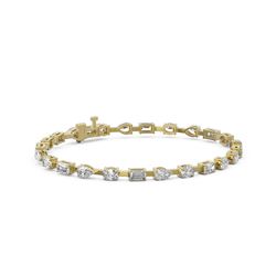 8.75 ctw Mix Cut Diamonds Designer Bracelet 18K Yellow Gold