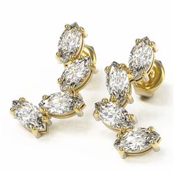 4 ctw Marquise Diamond Earrings 18K Yellow Gold