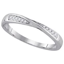 14kt White Gold Round Diamond Fashion Band Ring 1/20 Cttw