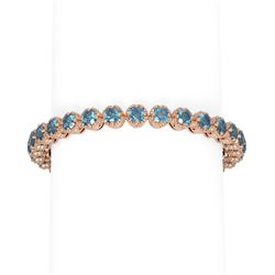 20.01 ctw Intense Blue Diamond Bracelet 18K Rose Gold