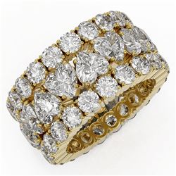 13.62 ctw Heart Diamond Eternity Ring 18K Yellow Gold