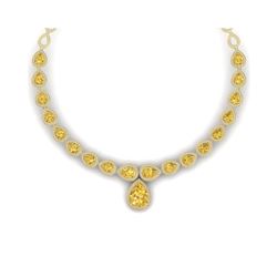 48.24 ctw Canary Citrine & VS Diamond Necklace 18K Yellow Gold