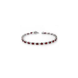 7.0 ctw Ruby Bracelet 14K White Gold