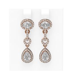 4 ctw Diamond Earrings 18K Rose Gold