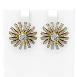 3 ctw Diamond Earrings 18K Yellow Gold