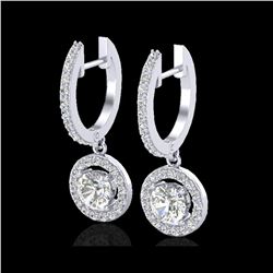 1.75 ctw Micro Pave VS/SI Diamond Certified Earrings 18K White Gold
