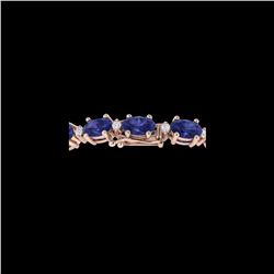 19.7 ctw Tanzanite & VS/SI Diamond Eternity Bracelet 10K Rose Gold