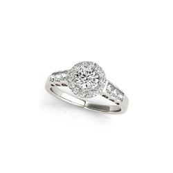 1.3 ctw Certified VS/SI Diamond Halo Ring 18K White Gold