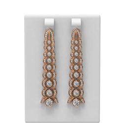 2.26 ctw Diamond Earrings 18K Rose Gold