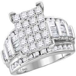 10kt White Gold Round Diamond Cindys Dream Cluster Bridal Wedding Engagement Ring 2.00 Cttw