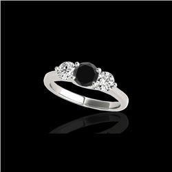 3 ctw Certified VS Black Diamond 3 Stone Solitaire Ring 10K White Gold