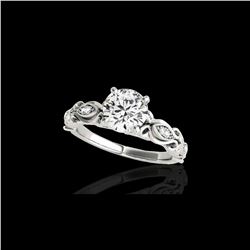 1.1 ctw Certified Diamond Solitaire Antique Ring 10K White Gold