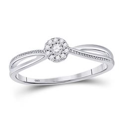10kt White Gold Round Diamond Solitaire Promise Bridal Ring 1/10 Cttw