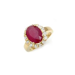 4.65 ctw Ruby & Diamond Ring 10K Yellow Gold