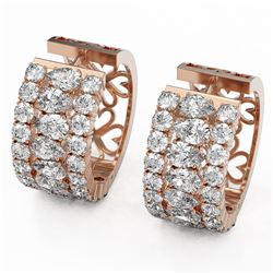 13.36 ctw Pear Cut Diamond Earrings 18K Rose Gold