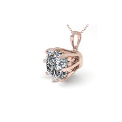 1 ctw VS/SI Cushion Diamond Necklace 18K Rose Gold