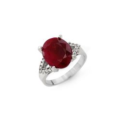 6.50 ctw Ruby & Diamond Ring 14K White Gold