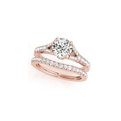 1.06 ctw Certified VS/SI Diamond 2pc Wedding Set 14K Rose Gold