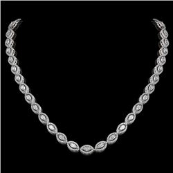 15.74 ctw Marquise Cut Diamond Micro Pave Necklace 18K White Gold