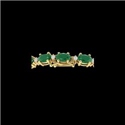 15 ctw Emerald & VS/SI Diamond Certified Eternity Bracelet 10K Yellow Gold