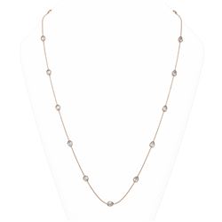 12.75 ctw Pear Cut Diamond Station 32 Inch Necklace 18K Rose Gold
