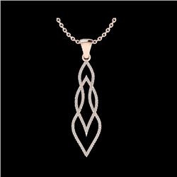 .80 ctw Micro Pave VS/SI Diamond Certified Necklace 14K Rose Gold