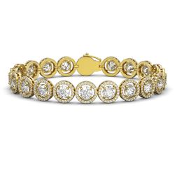 15.36 ctw Diamond Micro Pave Bracelet 18K Yellow Gold