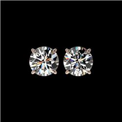 2.50 ctw Certified Quality Diamond Stud Earrings 10K Rose Gold