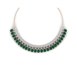51.75 ctw Emerald & VS Diamond Necklace 18K Rose Gold