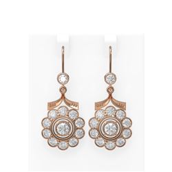 7 ctw Diamond Earrings 18K Rose Gold
