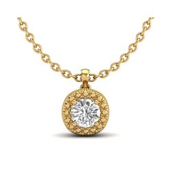 1.1 ctw VS/SI Diamond Solitaire Art Deco Stud Necklace 18K Yellow Gold
