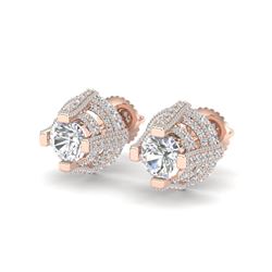 2.75 ctw VS/SI Diamond Micro Pave Stud Earrings 18K Rose Gold