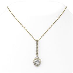 2.25 ctw Heart Diamond Designer Necklace 18K Yellow Gold