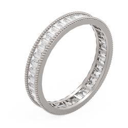 2.87 ctw Baguette Diamond Men's Ring 18K White Gold