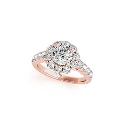 2.35 ctw Certified VS/SI Diamond Halo Ring 18K Rose Gold