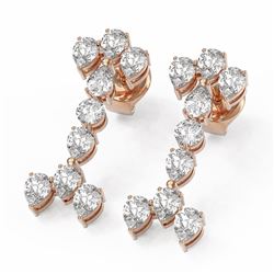 3.94 ctw Pear Diamond Designer Earrings 18K Rose Gold
