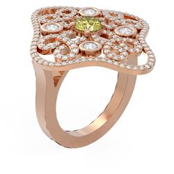 2.1 ctw Fancy Yellow Diamond Ring 18K Rose Gold