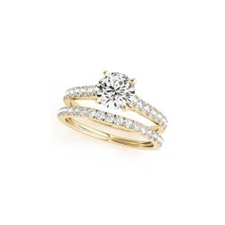 1.38 ctw Certified VS/SI Diamond 2pc Wedding Set 14K Yellow Gold